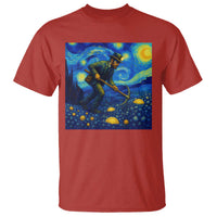 Gold Miner Starry Night Van Gogh T Shirt - Wonder Print Shop