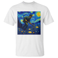 Gold Miner Starry Night Van Gogh T Shirt - Wonder Print Shop