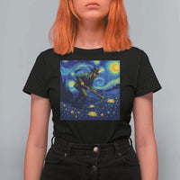 Gold Miner Starry Night Van Gogh T Shirt For Women - Wonder Print Shop