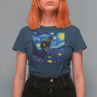 Gold Miner Starry Night Van Gogh T Shirt For Women - Wonder Print Shop