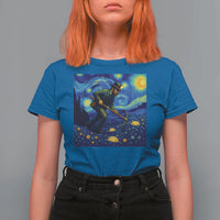 Gold Miner Starry Night Van Gogh T Shirt For Women - Wonder Print Shop