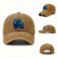 Gold Miner Starry Night Van Gogh Washed Cotton Baseball Cap
