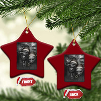 Bigfoot UFO Selife Ceramic Ornament Sasquatch Ailen Rock On Hand Xmas - Wonder Print Shop