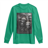 Bigfoot UFO Selife Long Sleeve Shirt Sasquatch Ailen Rock On Hand Christmas - Wonder Print Shop