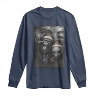 Bigfoot UFO Selife Long Sleeve Shirt Sasquatch Ailen Rock On Hand Christmas - Wonder Print Shop
