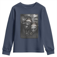 Bigfoot UFO Selife Youth Sweatshirt Sasquatch Ailen Rock On Hand Christmas - Wonder Print Shop