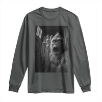 Funny Bigfoot Selfie Halloween Long Sleeve Shirt Sasquatch Ghost Haunted House - Wonder Print Shop