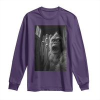 Funny Bigfoot Selfie Halloween Long Sleeve Shirt Sasquatch Ghost Haunted House - Wonder Print Shop