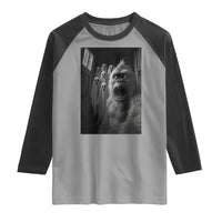 Funny Bigfoot Selfie Halloween Raglan Shirt Sasquatch Ghost Haunted House - Wonder Print Shop