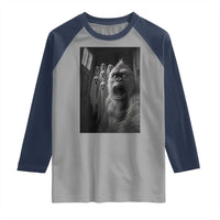 Funny Bigfoot Selfie Halloween Raglan Shirt Sasquatch Ghost Haunted House - Wonder Print Shop