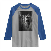 Funny Bigfoot Selfie Halloween Raglan Shirt Sasquatch Ghost Haunted House - Wonder Print Shop