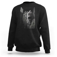 Funny Bigfoot Selfie Halloween Sweatshirt Sasquatch Ghost Haunted House - Wonder Print Shop