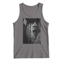 Funyy Bigfoot Selfie Halloween Tank Top Sasquatch Ghost Haunted House - Wonder Print Shop
