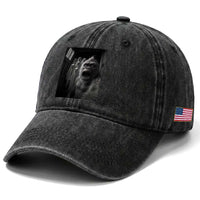 Funny Bigfoot Selfie Halloween Washed Cotton Baseball Cap Sasquatch Ghost Haunted House