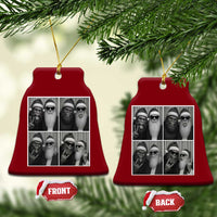 Funny Bigfoot Photobooth Xmas Ceramic Ornament Sasquatch Santa Claus Xmas - Wonder Print Shop