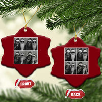 Funny Bigfoot Photobooth Xmas Ceramic Ornament Sasquatch Santa Claus Xmas - Wonder Print Shop