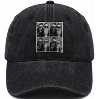 Funny Bigfoot Photobooth Christmas Washed Cotton Baseball Cap Sasquatch Santa Claus Xmas