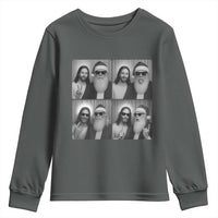 Funny Bigfoot Photobooth Christmas Youth Sweatshirt Sasquatch Jesus Christian Xmas - Wonder Print Shop