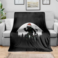 Funny Bigfoot Fishing Christmas Throw Blanket Sasquatch Moon Fisherman - Wonder Print Shop