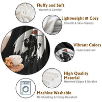 Funny Bigfoot Fishing Christmas Throw Blanket Sasquatch Moon Fisherman - Wonder Print Shop