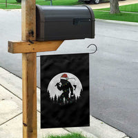 Funny Bigfoot Fishing Christmas Garden Flag Sasquatch Moon Fisherman - Wonder Print Shop