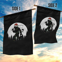 Funny Bigfoot Fishing Christmas Garden Flag Sasquatch Moon Fisherman - Wonder Print Shop