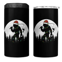 Funny Bigfoot Fishing Christmas 4 in 1 Can Cooler Tumbler Sasquatch Moon Fisherman - Wonder Print Shop
