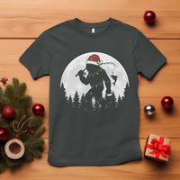 Funny Bigfoot Fishing Christmas T Shirt Sasquatch Moon Fisherman - Wonder Print Shop