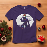 Funny Bigfoot Fishing Christmas T Shirt Sasquatch Moon Fisherman - Wonder Print Shop