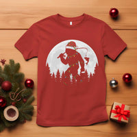 Funny Bigfoot Fishing Christmas T Shirt Sasquatch Moon Fisherman - Wonder Print Shop