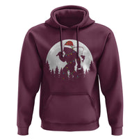 Funny Bigfoot Fishing Christmas Hoodie Sasquatch Moon Fisherman - Wonder Print Shop