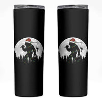 Funny Bigfoot Fishing Christmas Skinny Tumbler Sasquatch Moon Fisherman - Wonder Print Shop