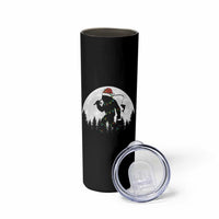 Funny Bigfoot Fishing Christmas Skinny Tumbler Sasquatch Moon Fisherman - Wonder Print Shop