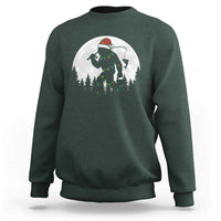 Funny Bigfoot Fishing Christmas Sweatshirt Sasquatch Moon Fisherman - Wonder Print Shop