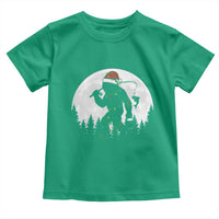 Funny Bigfoot Fishing Christmas Toddler T Shirt Sasquatch Moon Fisherman - Wonder Print Shop