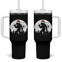 Funny Bigfoot Fishing Christmas Tumbler With Handle Sasquatch Moon Fisherman - Wonder Print Shop