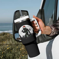 Funny Bigfoot Fishing Christmas Tumbler With Handle Sasquatch Moon Fisherman - Wonder Print Shop