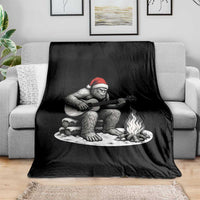 Bigfoot Guitar Christmas Throw Blanket Sasquatch Guitarist Music Xmas - Wonder Print Shop