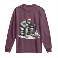 Bigfoot Guitar Christmas Long Sleeve Shirt Sasquatch Guitarist Music Xmas - Wonder Print Shop