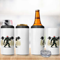 Bigfoot Gym Christmas 4 in 1 Can Cooler Tumbler Funny Sasquatch Bodybuilding Weightlifting - Wonder Print Shop