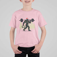 Bigfoot Gym Christmas T Shirt For Kid Funny Sasquatch Bodybuilding Weightlifting - Wonder Print Shop