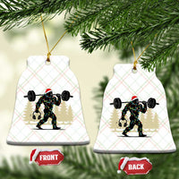 Bigfoot Gym Xmas Ceramic Ornament Funny Sasquatch Bodybuilding Weightlifting - Wonder Print Shop