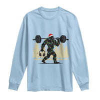 Bigfoot Gym Christmas Long Sleeve Shirt Funny Sasquatch Bodybuilding Weightlifting - Wonder Print Shop