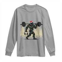 Bigfoot Gym Christmas Long Sleeve Shirt Funny Sasquatch Bodybuilding Weightlifting - Wonder Print Shop