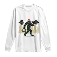 Bigfoot Gym Christmas Long Sleeve Shirt Funny Sasquatch Bodybuilding Weightlifting - Wonder Print Shop