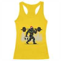 Bigfoot Gym Christmas Racerback Tank Top Funny Sasquatch Bodybuilding Weightlifting - Wonder Print Shop