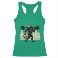 Bigfoot Gym Christmas Racerback Tank Top Funny Sasquatch Bodybuilding Weightlifting - Wonder Print Shop