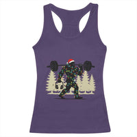 Bigfoot Gym Christmas Racerback Tank Top Funny Sasquatch Bodybuilding Weightlifting - Wonder Print Shop