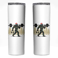Bigfoot Gym Christmas Skinny Tumbler Funny Sasquatch Bodybuilding Weightlifting - Wonder Print Shop