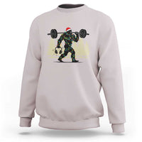 Bigfoot Gym Christmas Sweatshirt Funny Sasquatch Bodybuilding Weightlifting - Wonder Print Shop